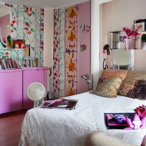 Image similar to terrible interior design, ugly room, tacky