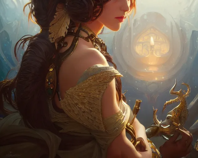 Prompt: lizkatz, 8 k, deep focus, d & d, fantasy, intricate, elegant, highly detailed, digital painting, artstation, concept art, matte, sharp focus, illustration, hearthstone, art by artgerm and greg rutkowski and alphonse mucha