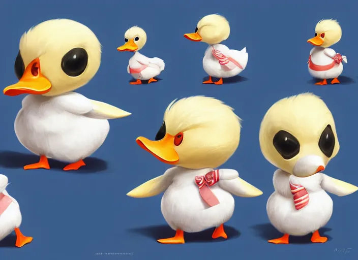 Image similar to award - winning detailed concept art of a cute iconic anthropomorphic little duck character wearing a sailor suit. art by wlop on bcy. net, realistic. detailed feathers, art by cheng yi. artstationhd, artgerm, disney