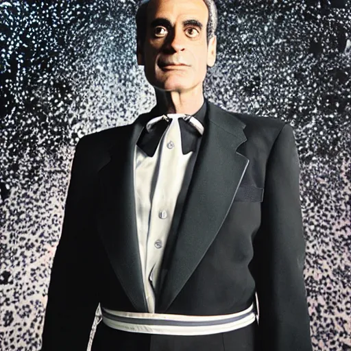 Image similar to a portrait of dr. julian bashir from star trek : deep space 9 with background scenery by juergen teller, iris van herpen