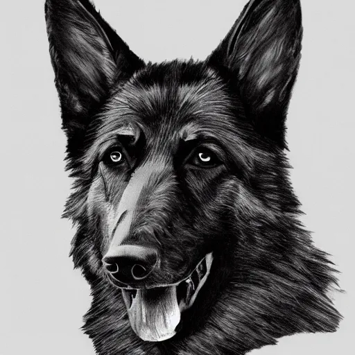 Image similar to German Shepherd Police Officer, digital art, artstation, very detailed, award winning, Furry Art,