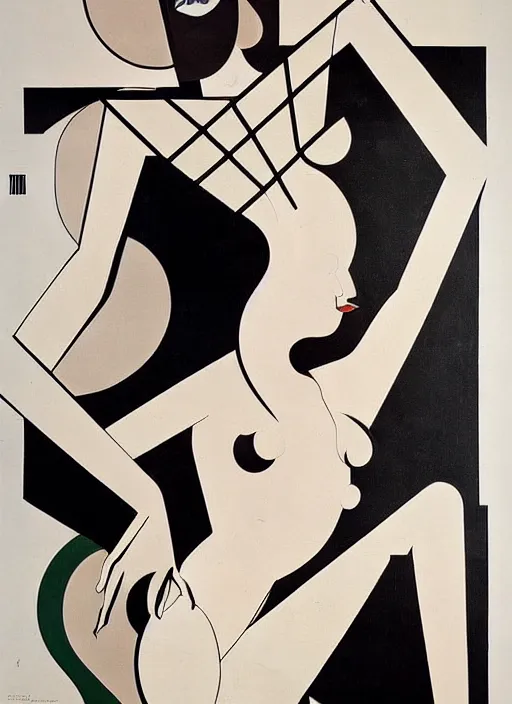 Image similar to constructivism monumental graphic super flat style figurative detailed portrait by avant garde painter and leon bakst, illusion surreal art, highly conceptual figurative art, intricate detailed illustration drawing, controversial poster art, geometrical drawings, no blur