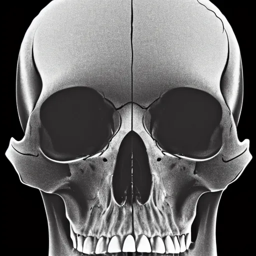 Image similar to an X-ray of a skull