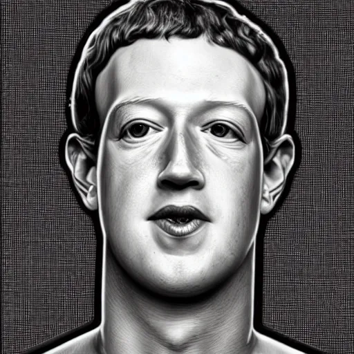 Image similar to mark zuckerberg by hr giger