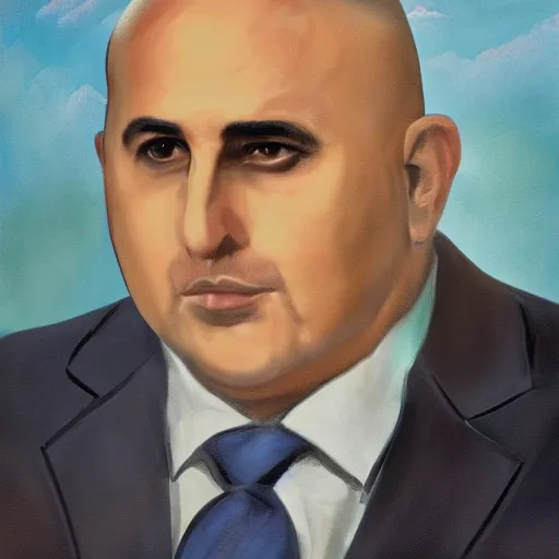 Prompt: matte portrait painting of bulgarian prime minister boyko borissov