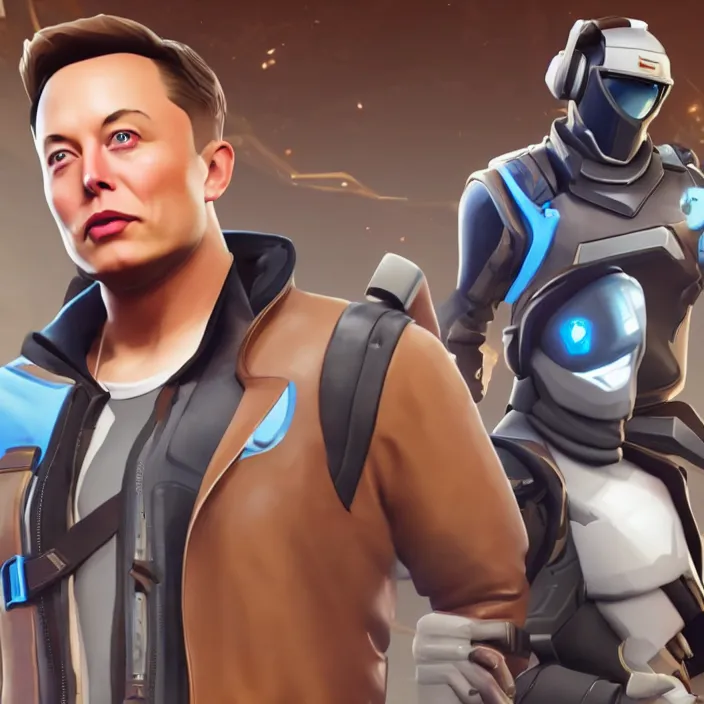 Image similar to Elon musk as a Fortnite character, cinematic, detailed