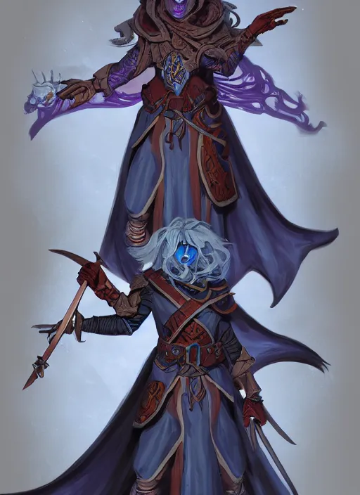 Prompt: dungeons and dragons art of air genasi arch wizards, concept art, intense, illustration. highly detailed, fantasy, trending on artstation,