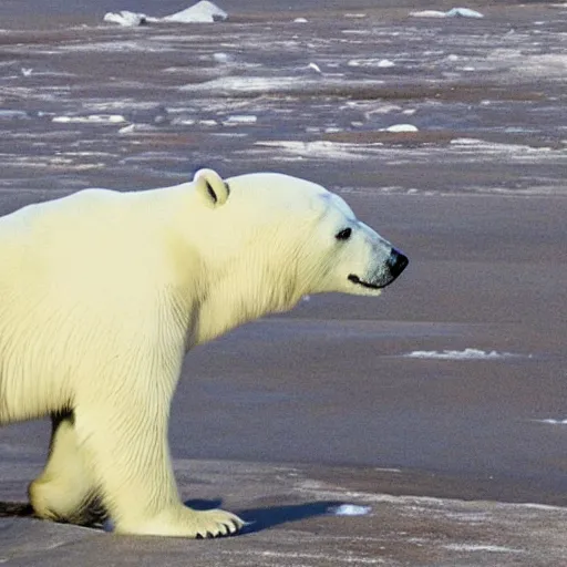 Prompt: Photo of an upright Polar Bear with a Kalashnikov