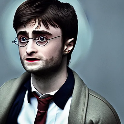 Image similar to daniel radcliffe as harry potter, smoking a fat blunt, closeup, smoke cloud, photorealistic, cinematic lighting