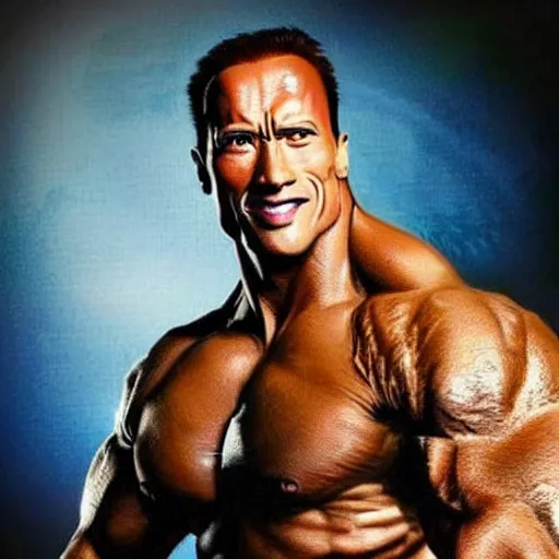 Image similar to fusion of arnold schwarzenegger and dwayne johnson