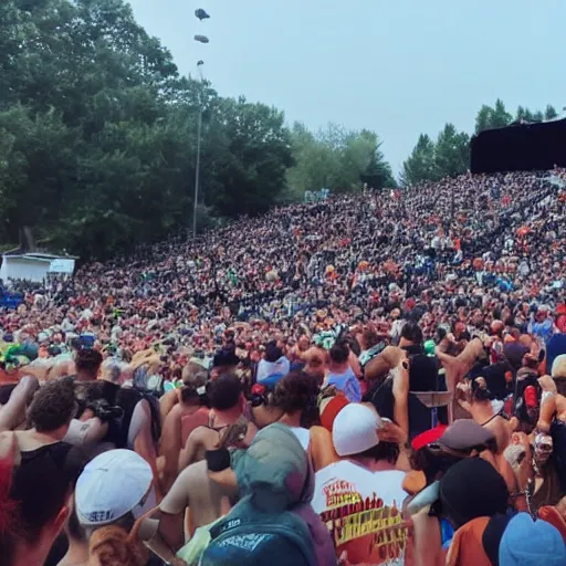 Image similar to Crowd cheering in packed amphitheater, on the stage is a large burning dumpster fire. Amphitheater represents humanity on earth