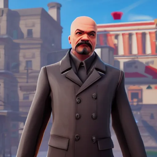 Image similar to lenin as fortnite character, gameplay screenshot