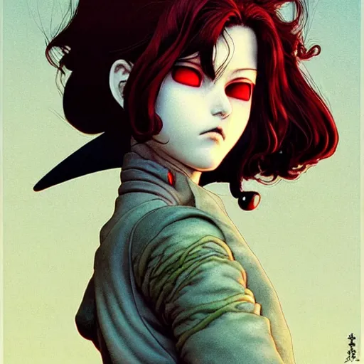 Image similar to prompt : 3 d render hyper real soft light dramatic light portrait of rogue painted in miyazaki color style drawn by katsuhiro otomo and takato yamamoto, inspired by fables, china doll face, smooth face feature, intricate oil painting, high detail, sharp high detail, manga and anime 2 0 0 0