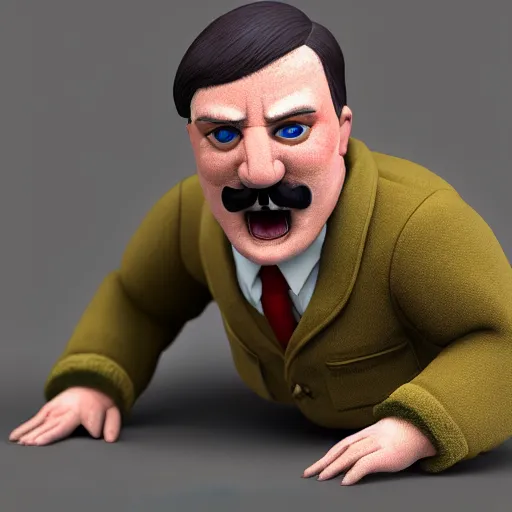 Image similar to adolf hitler as fluffy yoohoo toy, realistic, octane render, trending on artstation, grteg rutkowski