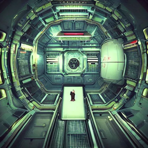 Prompt: “walking through a space station terminal in the architectural style of Alien Isolation. Noticing the attention to detail in the retro futuristic aesthetic”