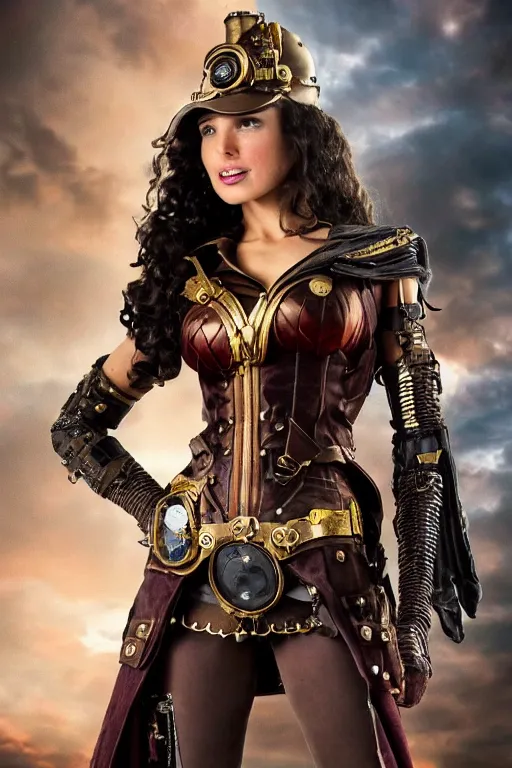 Prompt: extremely detailed steampunk gal gadot standing, lilia alvarado