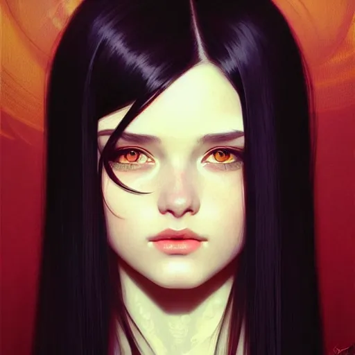 a beautiful girl with long black hair, fantasy, | Stable Diffusion ...