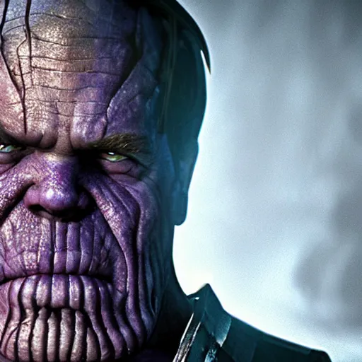 Image similar to Thanos in The Walking Dead 4K quality photorealism