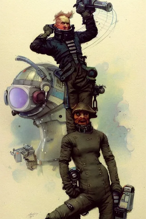 Prompt: ( ( ( ( ( 2 0 5 0 s retro future 1 0 old boy super scientest pose in space pirate mechanics costume full portrait. muted colors. ) ) ) ) ) by jean - baptiste monge, brom!!!!!!!!!!!!!!!!!!!!!!!!!!!!!!