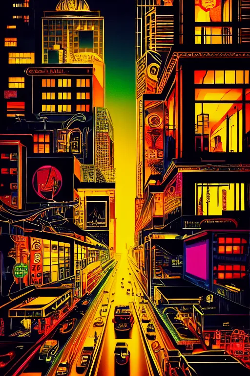 Image similar to night city, aesthetic, popular subject art style, pop art style, by mike swiderek, jorge lacera, ben lo, tyler west,, ultrarealistic, sharp focus, intricate, ultra high definition, ultra resolution details, no duplicate, proportional, shadow effect, baroque environment