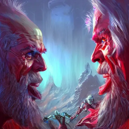 Prompt: bright, colorful, realistic, detailed from Elder Scrolls: shivering isles concept art Geiger and Beksiński frost giant portrait backlighting, kodachrome, high contrast, highly detailed, sharp focus, digital painting, concept art, illustration, trending on artstation, comic book by Alex Ross and Adam Adamowicz cover art