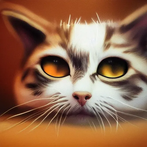 Image similar to cat theme logo, cat theme banner, cat design, a smiling cat, art photography style, trending on artstation, warm light, lovely and cute, fantasy art, 8 k resolution, cynical realism