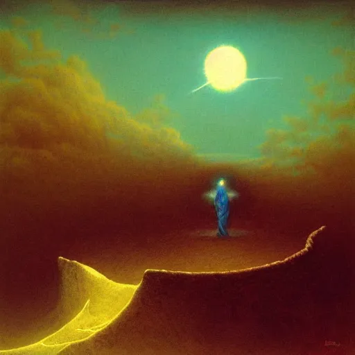 Image similar to helios, beksinski