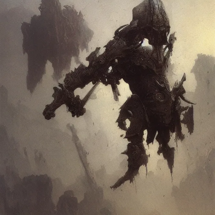 Image similar to minotaur in ancient armor concept, beksinski, ruan jia, trending on artstation