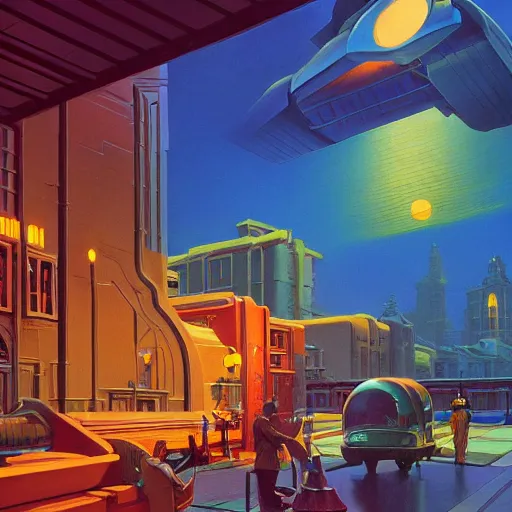 Prompt: art by syd mead, evgeny lushpin, paul lehr, james gurney, m. c. escher, beksinski, lisa frank, arthur adams