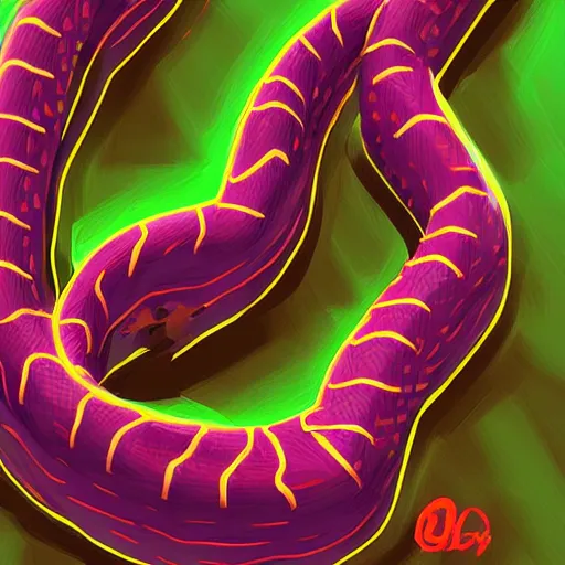 Image similar to digital art ekans high quality