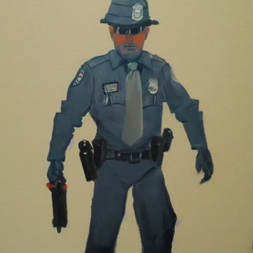 Prompt: t 1 0 0 0 police officer painting