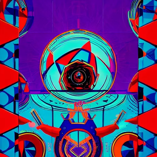 Image similar to Portal by Tristan Eaton, geometric, trending dribble, behance