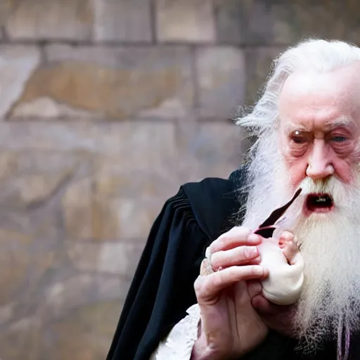 Prompt: dumbledore eating a baby