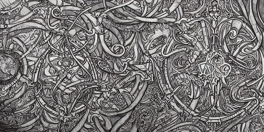 Image similar to illustration of a corporate logo of a oilrig, intricate details, ornate, detailed illustration, octane render, Johanna Rupprecht style, William Morris style, trending on artstation