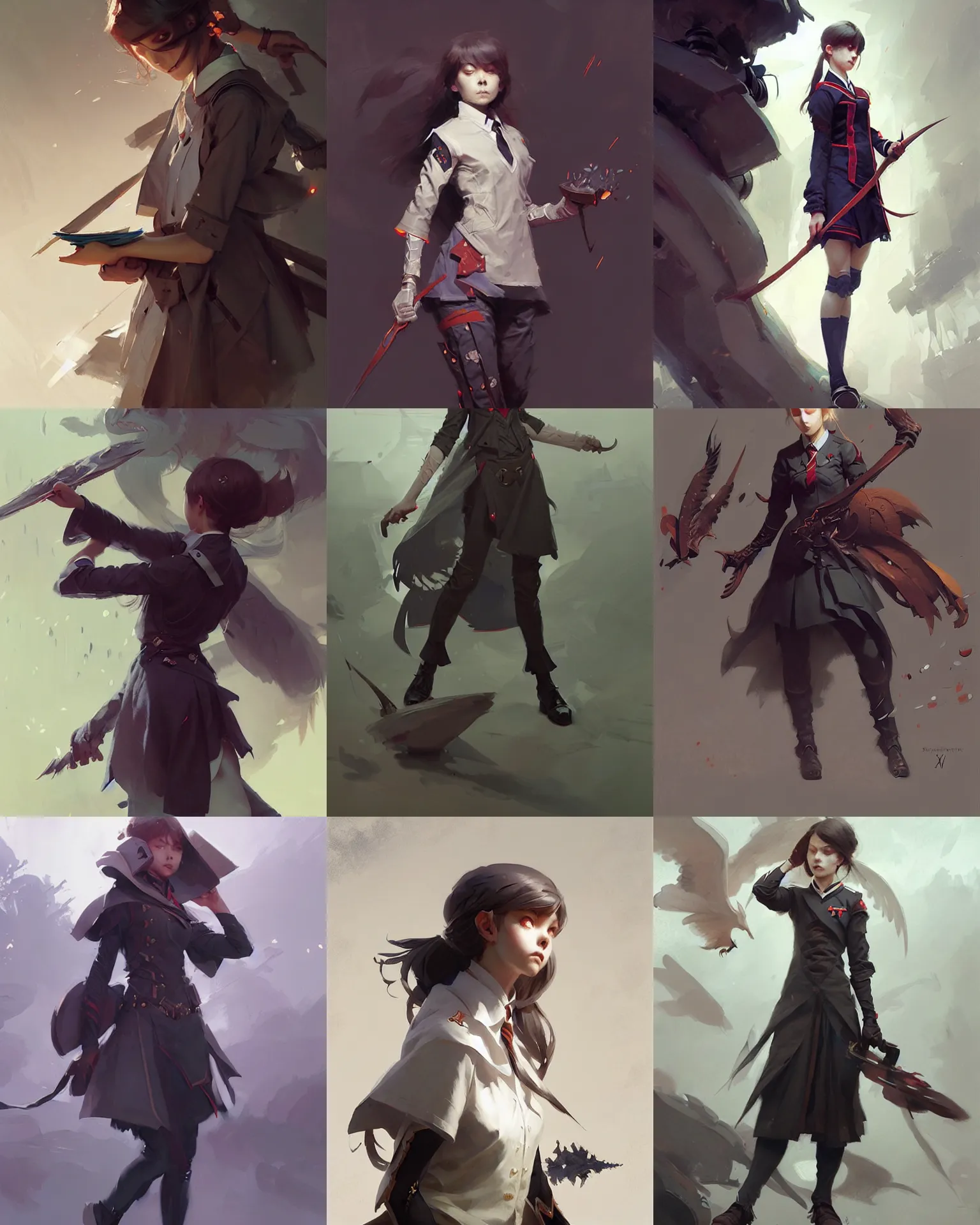 Prompt: strixhaven magic school cute attractive uniform, intricate, sharp focus, illustration, highly detailed, digital painting, concept art, matte, art by ruan jia and wlop and greg rutkowski, masterpiece