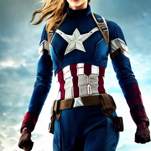 Prompt: jennifer lawrence as captain america,