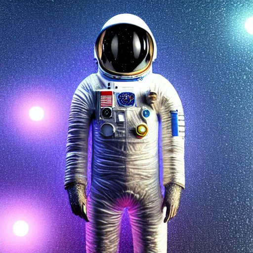 Prompt: realistic extremely detailed photo style portrait painting of a complete astronaut suit with exposed diamond 3d fractal lace iridescent bubble 3d skin clear brain , retro futuristic ,water , style of beeple and Anton Pieck, rich moody colors,diamond dust glitter and sparkles, holographic krypton ion,blue eyes,octane render,4k,f32