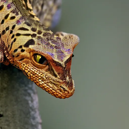 Prompt: photo of a lizard-cat