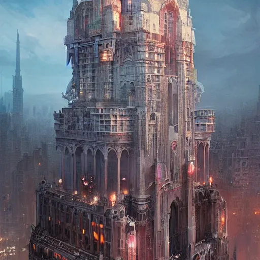 Image similar to the grand tower, architectural masterpiece, intricate complexity, by greg rutkowski, artgerm, ross tran, conrad roset, takato yomamoto. 4 k, beautiful, cinematic dramatic atmosphere