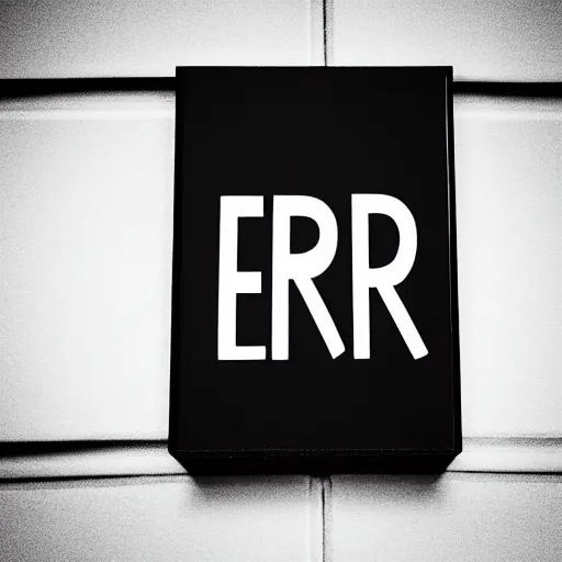 Image similar to white paper sign that says in black letters « error », photography