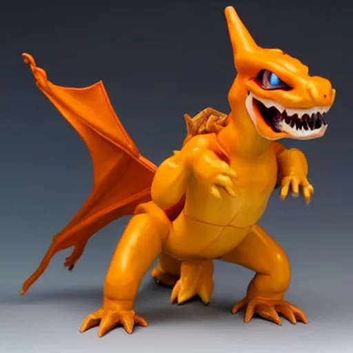 Prompt: a monstrous hybrid of Charizard and Squirtle, clay sculpture created by Dr. Garuda.