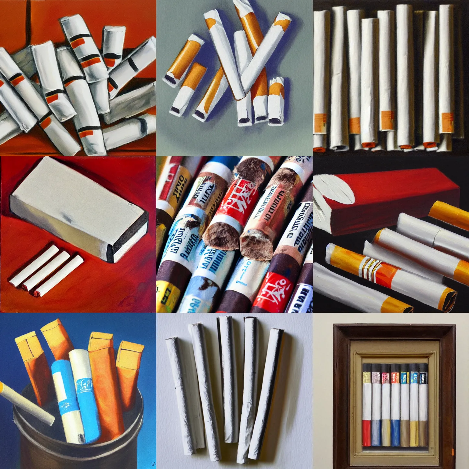 Image similar to painting of a full pack of cigarettes