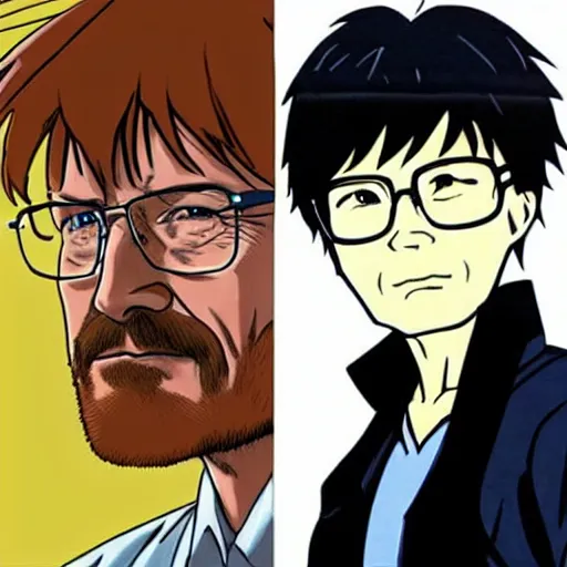 Prompt: Walter white is asuka from evangelion