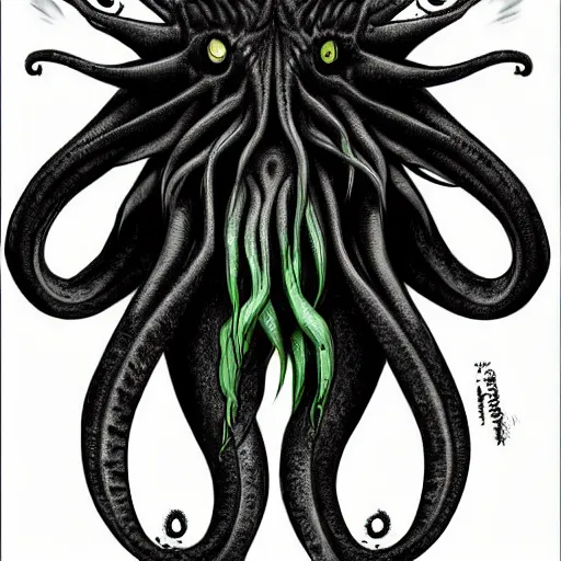 Image similar to Cthulhu, digital art, anime, trending on pixiv