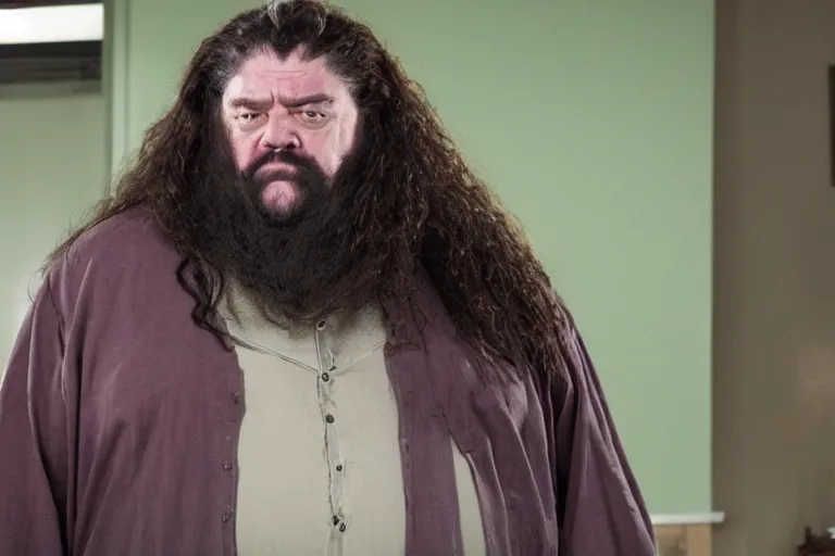 Prompt: still of Hagrid in Breaking Bad