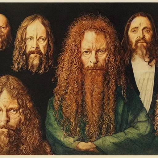 Image similar to 1 9 7 0 s orchestral music album art by alan lee and albrecht durer