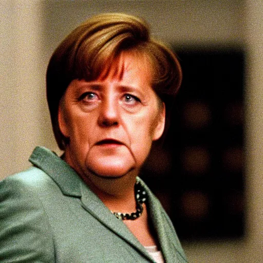 Prompt: angela merkel as neo, starring in the movie the matrix, 1999. Cinematic