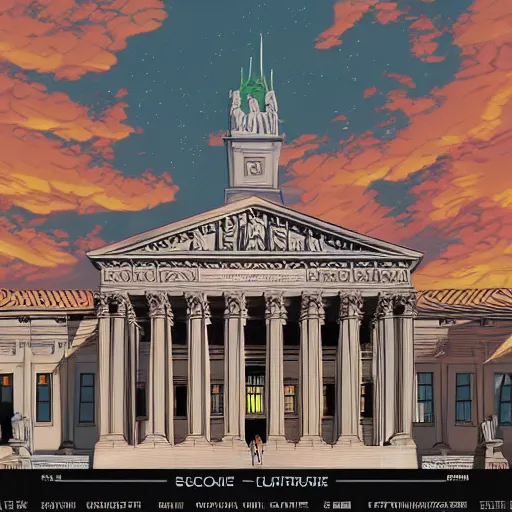 Image similar to the supreme court but it is a slice of life anime, by dan mumford, yusuke murata, makoto shinkai, ross tran, intricate detail, cinematic, 8 k, cel shaded, unreal engine, featured on artstation, pixiv, anime style