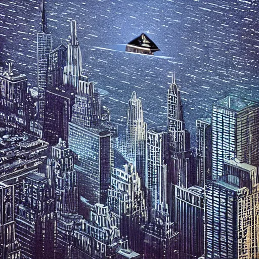 Image similar to “a Star Destroyer over New York City. Photorealistic.”