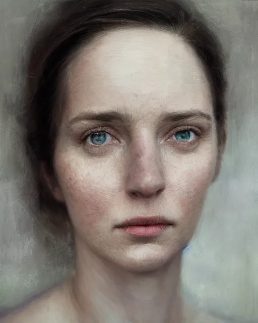 Image similar to cinematic portrait of young and severe woman with a crooked nose, intricate, elegant, by alyssa monks, highly detailed, symmetrical face, fine details, masterpiece, trending on artstation